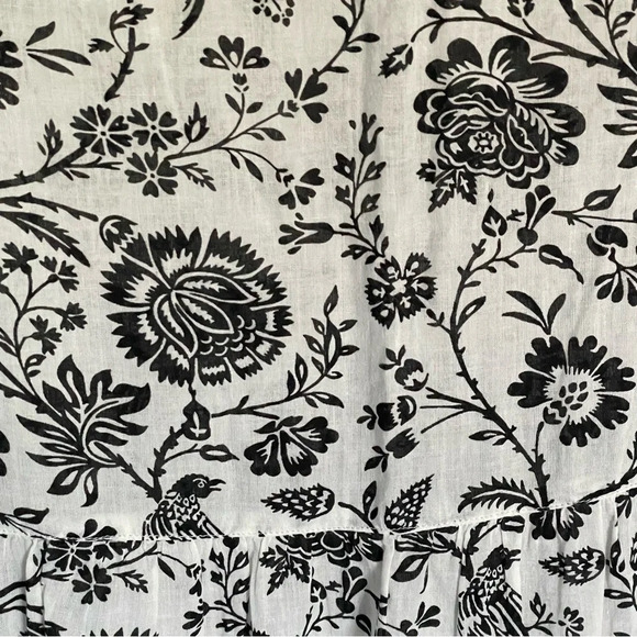 Masai Black Cream Bird Floral Print Mini Dress 29418 - Picture 14 of 16